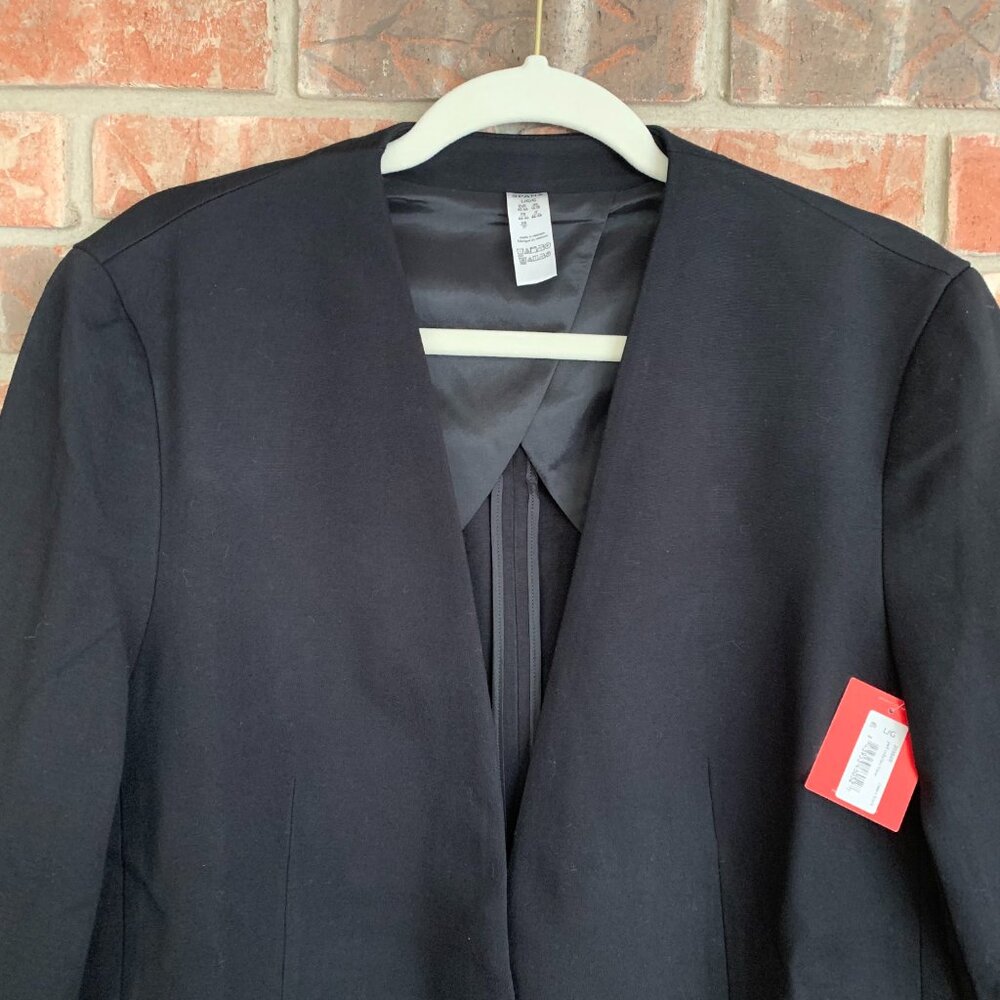 NWT SPANX The Perfect Collarless Oversized Pointe Navy Blue Blazer Size M - Picture 8 of 15